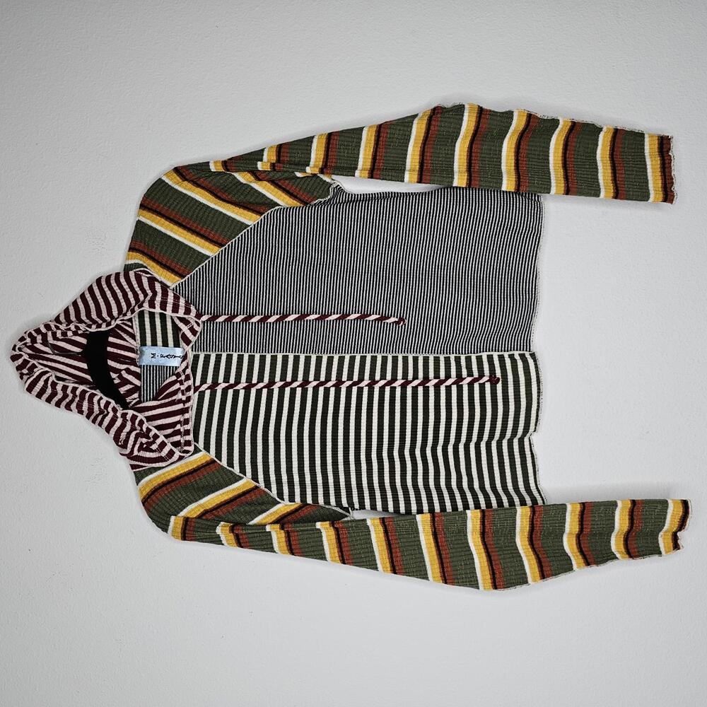 NWOT M. Fasis Women's Multicolor/Hooded Patch Top